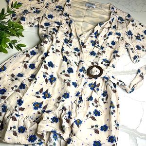 Short floral wrap dress